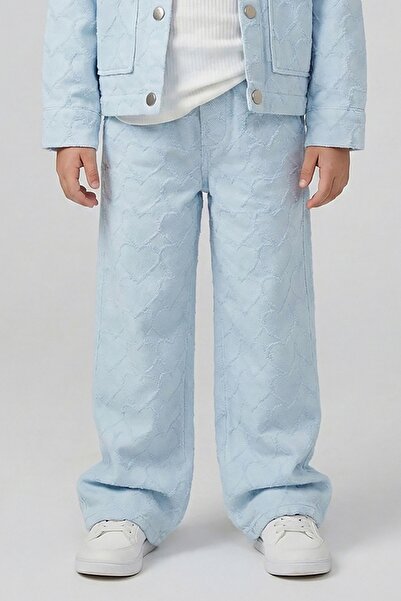 Dmb Дънки за момичета с еластична талия и бродерия на сърце