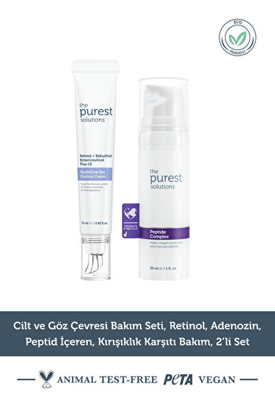 The Purest Solutions Cilt ve Göz Çevresi Bakım Seti, Retinol, Adenozin, Pepti...