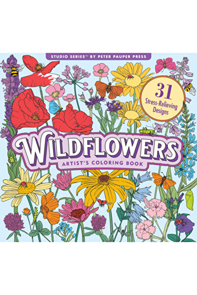 Peter Pauper Carte de colorat pentru adulți cu flori sălbatice (31 de modele ...