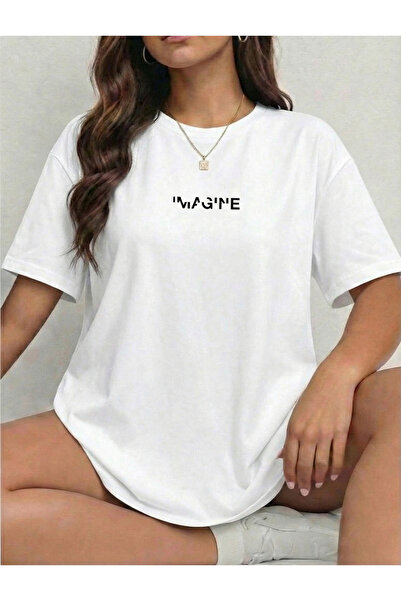 BUWOM تيشيرت نسائي برقبة دائرية من IMAGINE مطبوع