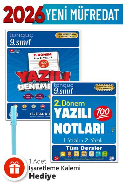 Tonguç Yayınları 9. Sınıf 2. Dönem 1 ve 2. Yazılı Denemeleri Ve Yazılı Notlar...