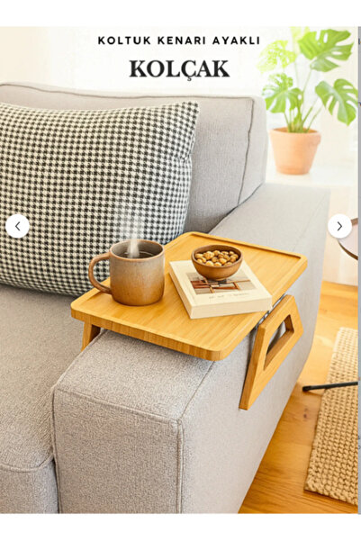 Vioma Aksesuar Koltuk Kenarı Sehpası Yan Kolçak Sehpası Servis Tepsisi