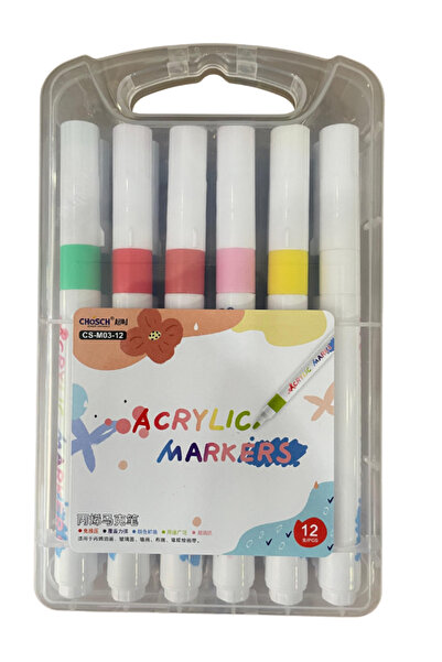 CHOSH قلم طلاء أكريليك، قلم تحديد أكريليك 12 لونًا من تشوش