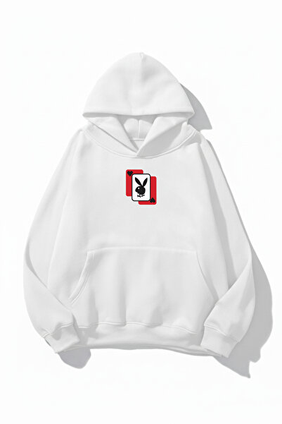 uyguntarz Unisex Soft Textured Playboy Printed Design Oversized 3 Thread Hood...