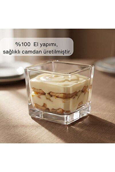 Glamis Selen Concept El Yapımı Cam Kare Magnolya ve Tatlı Kasesi Tekli