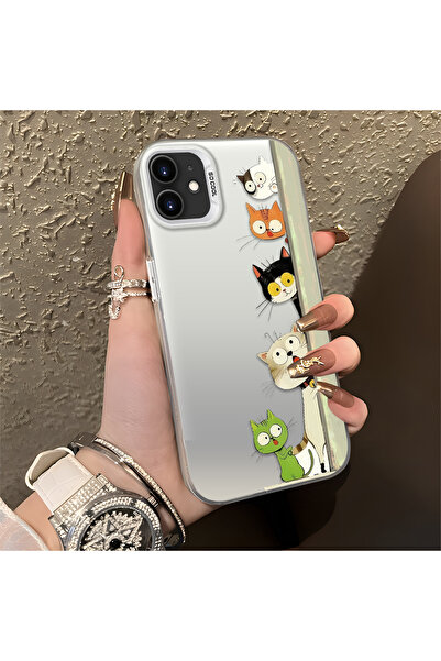 Hontinga iPhone 12 Pro Compatible Case Hard Shell Anti Fall Phone Case Cat