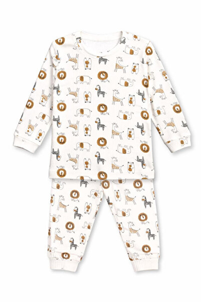 TWOO KİDS Girl Boy Safari Animal Patterned Baby Kids Set - Cotton Double Set