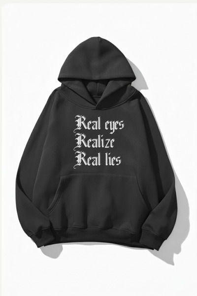 uyguntarz Unisex Soft Textured Real Eyes Realize Real Lies Printed Design Ove...
