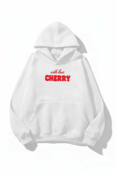 uyguntarz سويت شيرت بقلنسوة ناعم الملمس للجنسين من With Love Cherry مطبوع Des...