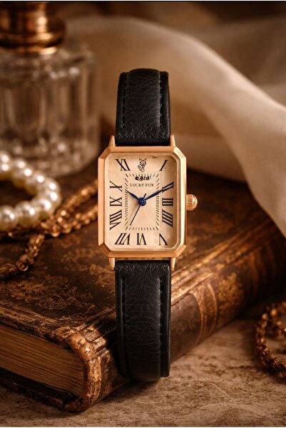 LUCKY ROMA RAKAMLI VİNTAGE Art Deco Kadın Kol Saati ŞIK VE ZARİF Deri Kordon
