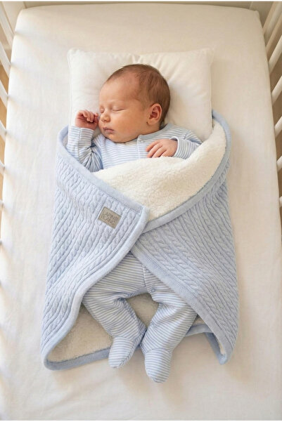 Motif Mağaza بطانية شتوية للأطفال محبوكة من صوف الخروف الصناعي مقاس 75x90 سم