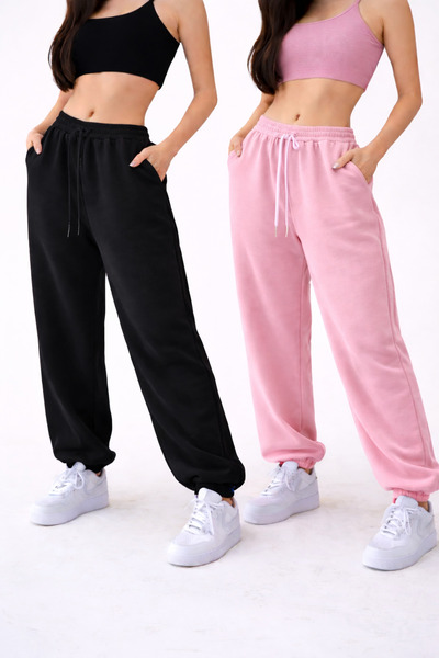 pandy Σετ 2 τεμαχίων Ψηλόμεσο Χειμερινό Φούτερ Unisex με ελαστικά πόδια