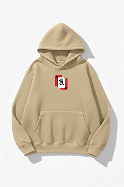 uyguntarz Unisex Soft Textured Playwoman Printed Design Oversized 3 Thread Ho...