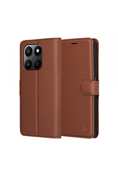 Techsuit Case for Honor 400 Smart 4G / X7d 4G / 400 Smart 5G, Techsuit, Leather Folio, Brown