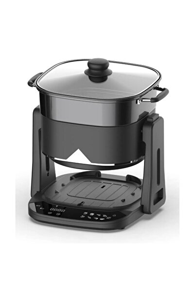 porodo Lifestyle Quick Flip 3-in-1 Air Fryer, Grill & Hot Pot 4.5L