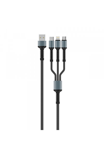 ColorWay Cablu Incarcare USB-A - Lightning / microUSB / USB-C CW-CBU3003, 20W...