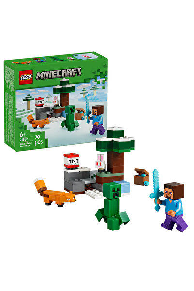 LEGO ®   Minecraft ®   Aventura lui Steve în tăiga 21583 - Set de construcție...