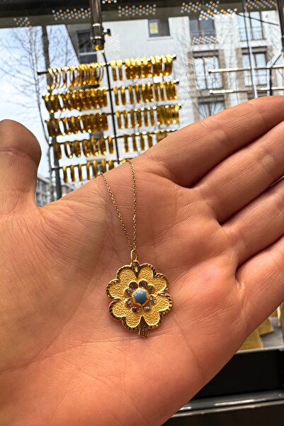 UKBA GOLD 8 Ayar Altın Vintage Yonca Kolye