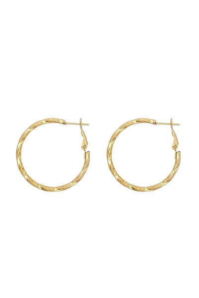 Bijuteria SORELLY Cercei creoli placați cu aur de 14k, 4 cm