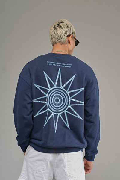 Butik Trend Biz Oversized Crew Neck Back Printed Men's Sweatshirt