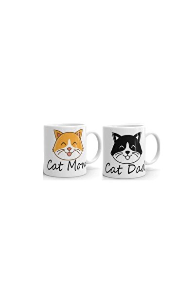 Mio Life Set of 2 Cat Mother and Cat Father Printed Mugs