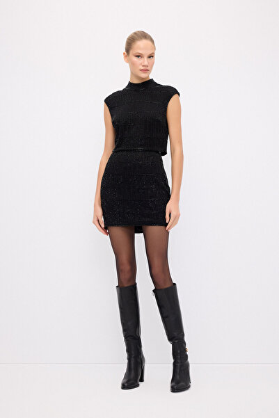 adL İşlemeli Mini Etek