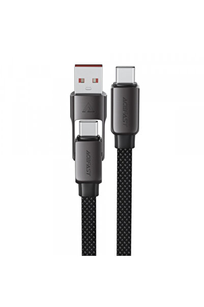 Acefast Cablu Date si Incarcare USB-C / USB-A - USB-C C13-04, 60W, 1.2m, Negru