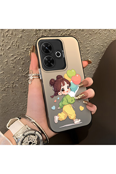 Hontinga حافظة متوافقة مع هاتف Poco M6 4G، حافظة هاتف صلبة مضادة للسقوط، فتاة...