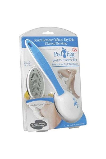 KSD Telebrands PedEgg Reach Professional Foot File with Handle, Assorted Colo...