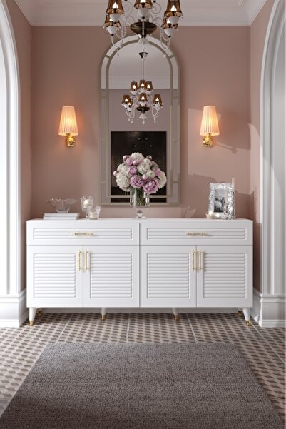 mapahomeliving Panjurlu MDF Membran Kapaklı 4 Kapaklı 2 Çekmeceli Konsol 180 ...