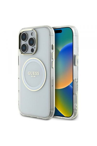 Guess Husa MagSafe pentru Apple iPhone 16 Pro, Guess, IML Metal Colored Circl...