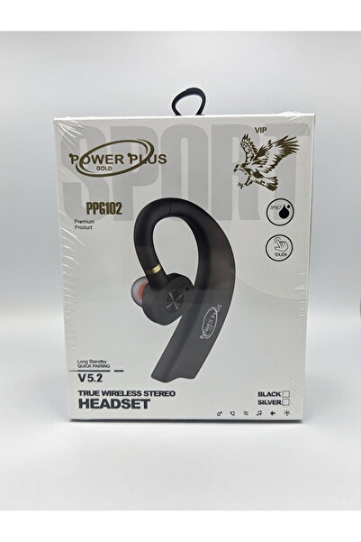 Power Plus Bluetooth noise-isolating headset with a 180° rotating design, high-quality sound, water resistance, and built-in microphone for calls.