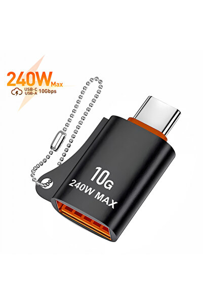 Techsuit Adaptor OTG USB-C - USB-A A1 HyperPort, Negru Portocaliu