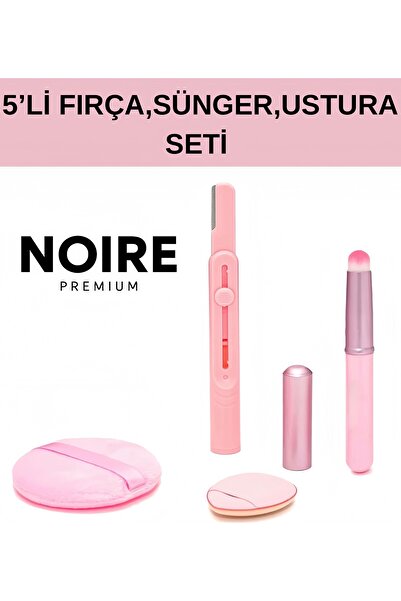 NOIRE PREMIUM 5 Li Makyaj Sünger Seti Ustura Pembe
