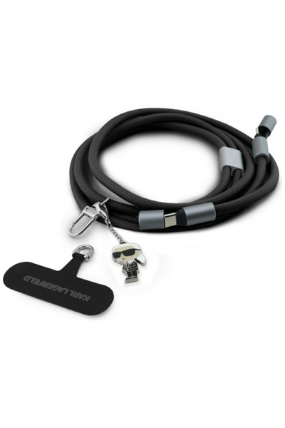 Karl Lagerfeld Cablu Date si Incarcare USB-C - USB-C Ikonik Charm, 100W, 1.5m...