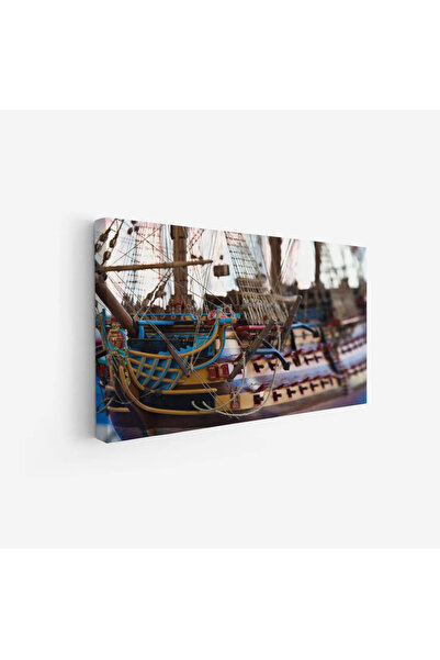 Tajridhome A colorful nautical painting featuring historic ships, decorated with intricate details and vibrant colors, modern art, canvas.