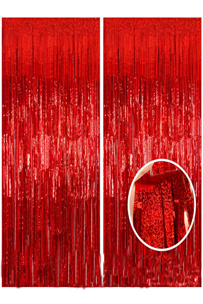 Generic عبوة من قطعتين من ستائر الحفلات المصنوعة من رقائق معدنية، ستارة شراشي...