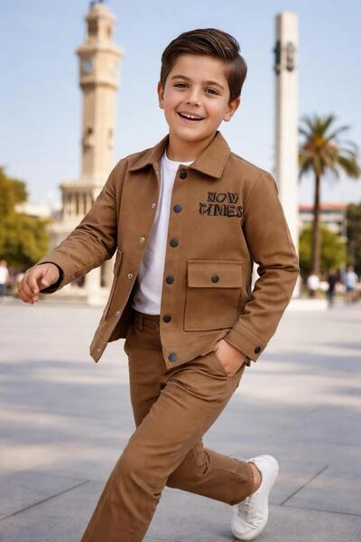 Esterella costum cămașă din gabardină pentru băiat / cămașă cu buzunare / tri...