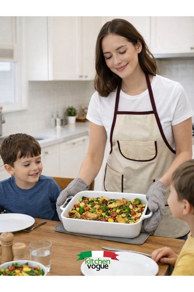 Kitchen Vogue Linen Fabric Kitchen Apron with Pockets Minimal Cooking Apron Daily Women's Cooking Apron Mother's Apron