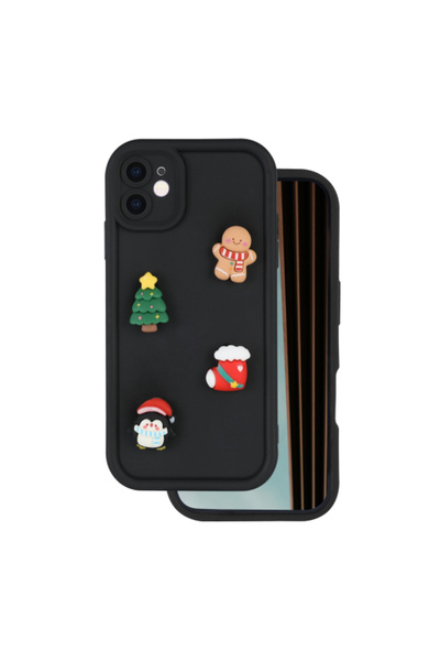 OEM Husa pentru Apple iPhone 12, OEM, Ultra Trendy 3D Christmas, Neagra