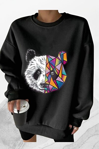 NO 601 Culoare neagră pentru femei Renklipanda cu imprimeu Winter Thick guler...