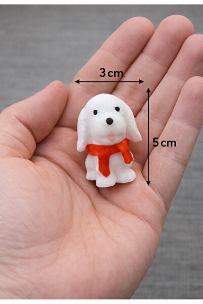 Yerli Mini Beyaz Kar Köpeği Figürü – Teraryum & Diorama Objesi