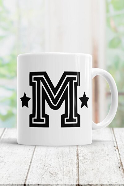 Mio Life كوب أبيض مطبوع عليه حرف M