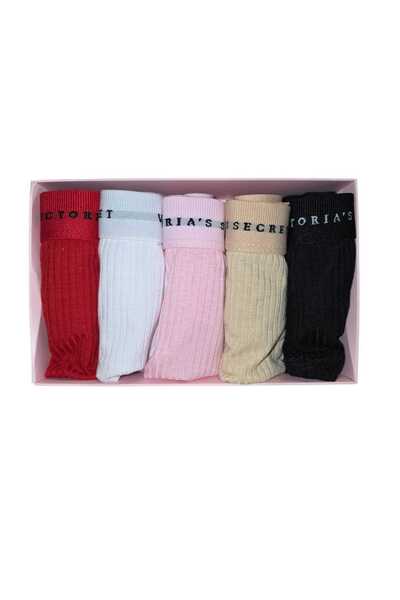 Victoria's Secret Set of 5 logo thong panties, Multicolor, XL