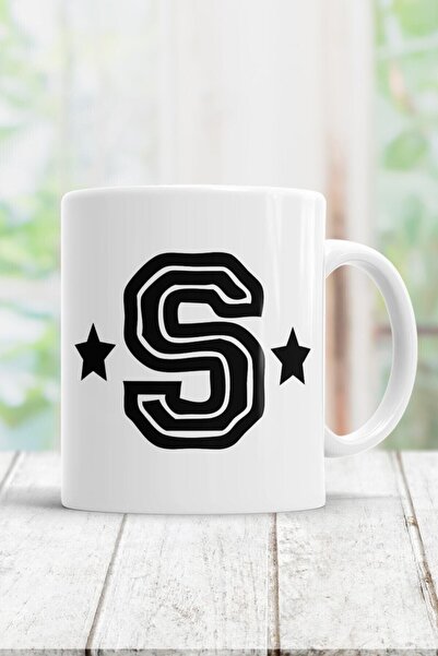 Mio Life White Letter S Printed Mug