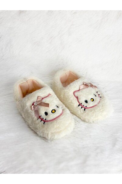 Büşra Sultan Ayakkabı & Çanta Çocuk Sevimli Kedi Panduf Kaydırmaz Taban Anaok...