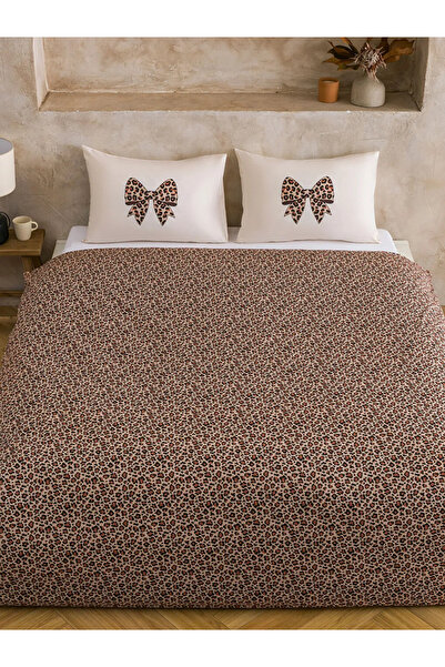 LC Waikiki LCW HOME Set de lenjerie de pat mixt pentru imprimeu leopard patur...