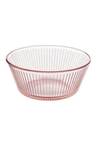 IKEA Havsgadda Glass Bowl Stripe Pattern-Pink 12 cm