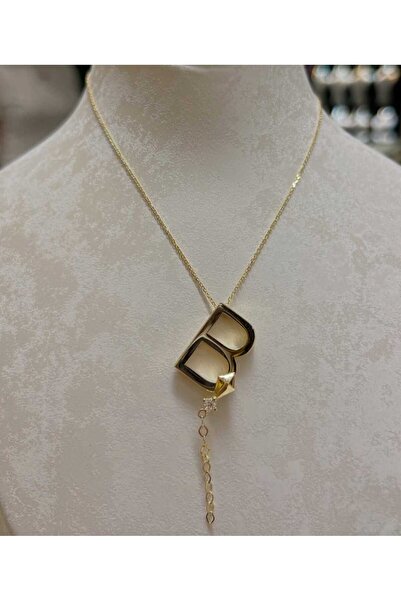 rycollections Stainless Steel Çelik Gold Rengi Zirkon Taşlı Harfli Alya Kolye...