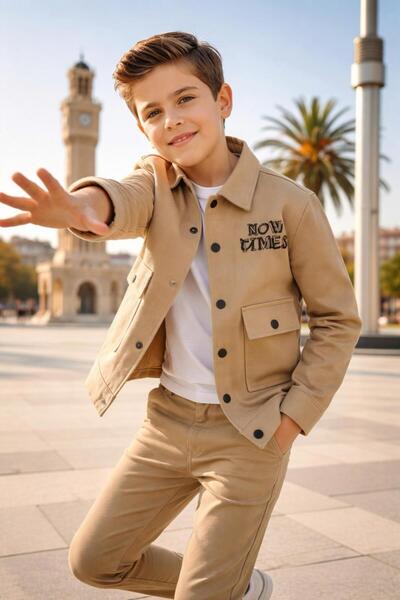 Esterella costum cămașă din gabardină pentru băiat / cămașă cu buzunare / tri...